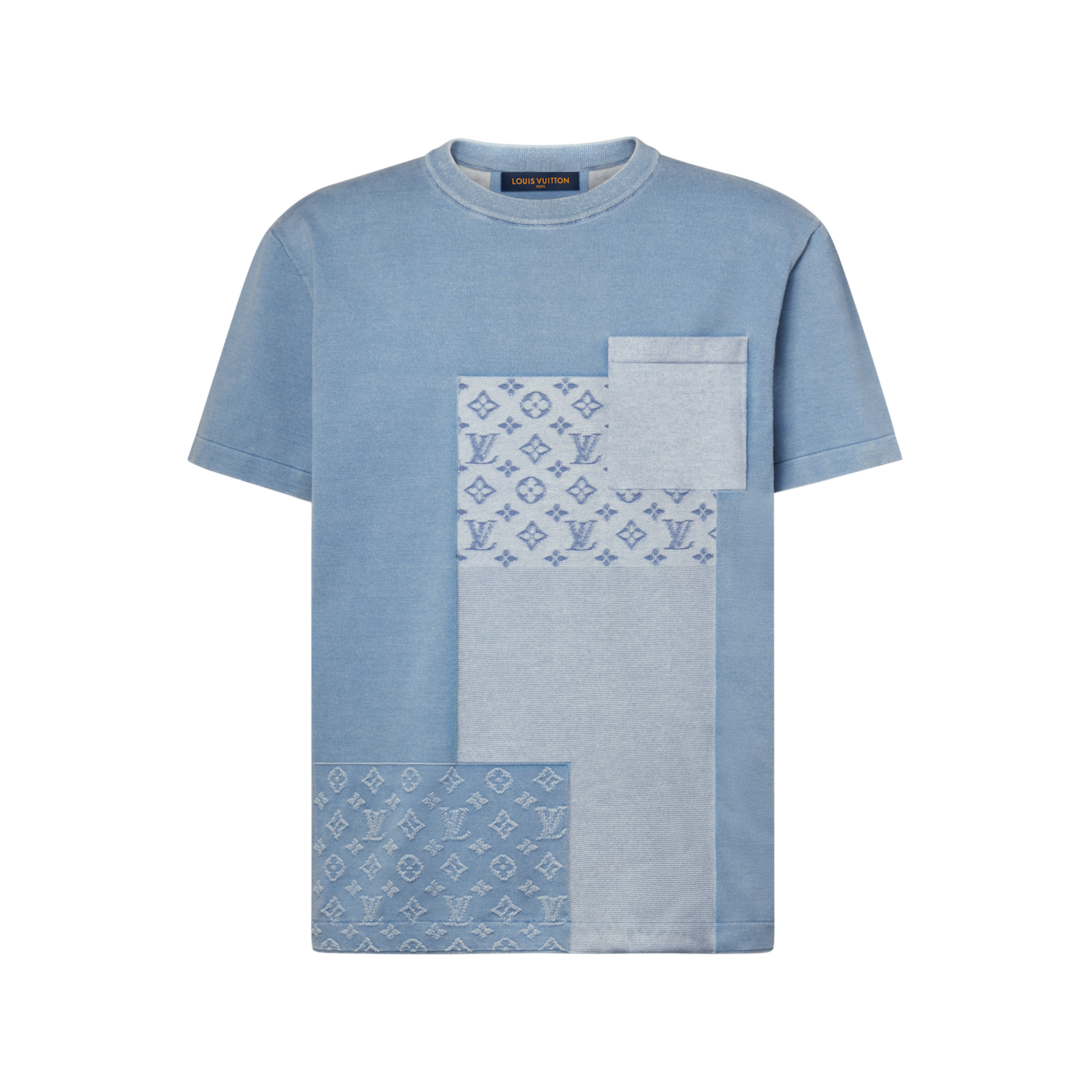 LOUIS VUITTON パッチワーク 半袖Tシャツ M LOUIS VUITTON パッチ